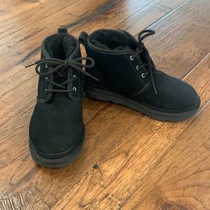 NWOT Ugg boys lace up black boots, size 3!  Perfect condition!! Never worn!
